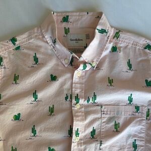 Goodfellow & Co Light Pink Cactus Print Shirt